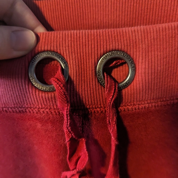 Vintage Juicy Couture Y2K red Terry Cloth Tracksuit Pants - Picture 3 of 6